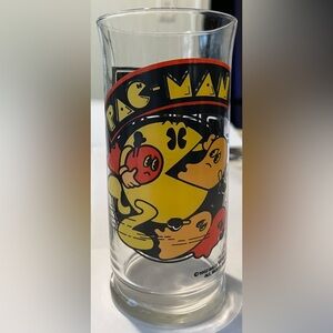Vintage PAC -Man Drinking Glass 1982 Bally Midway Glass Tumbler